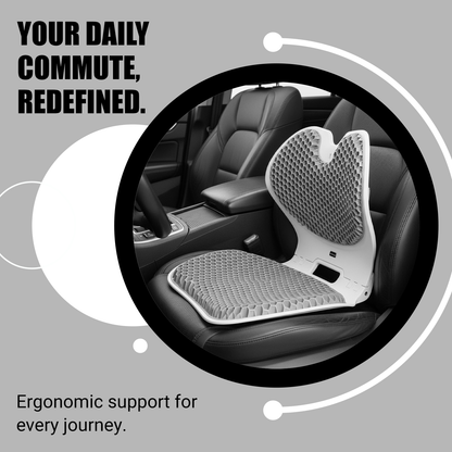 Posture Max Pro,  Foldable Ergonomic Posture Corrector Seat for Office Chair, Car Seat & Meditation, Breathable Honeycomb TPE Back Support Cushion, Improves Posture, Spine Alignment & Pressure Relief, Durable, Lightweight, Grey & Purple